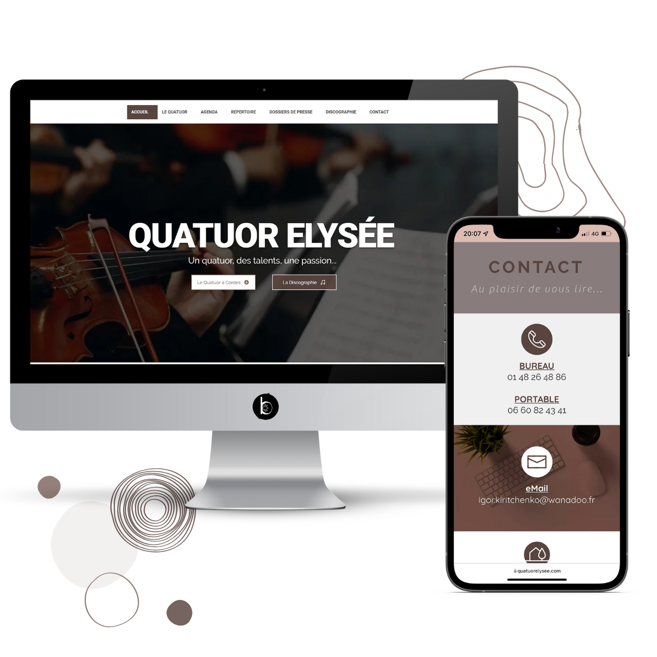 Quatuor Elysee - Création de site internet sur mesure Internet Paris - Blossom Digital Agency