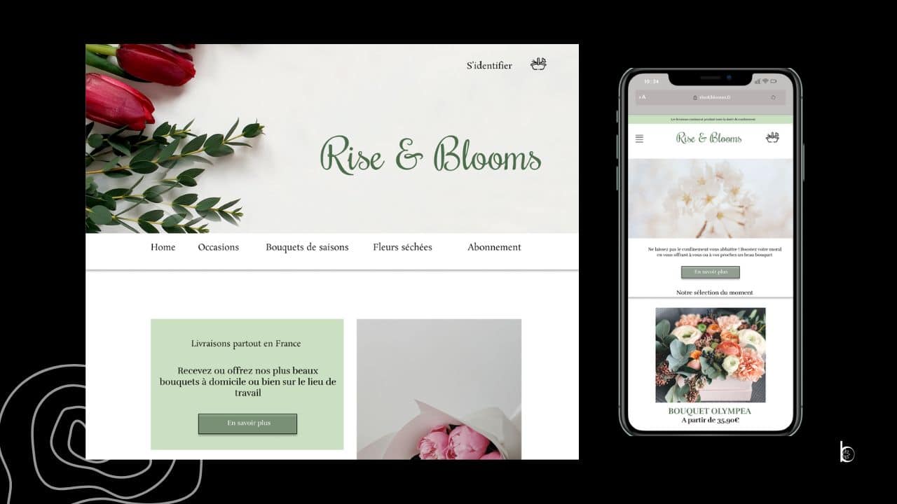 Rise & Bloom fleuriste - Création de site Internet Paris - Blossom Digital Agency